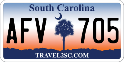 SC license plate AFV705