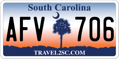 SC license plate AFV706