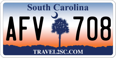 SC license plate AFV708