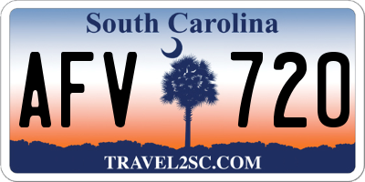 SC license plate AFV720