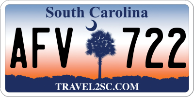 SC license plate AFV722