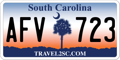 SC license plate AFV723