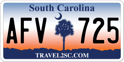SC license plate AFV725
