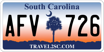 SC license plate AFV726