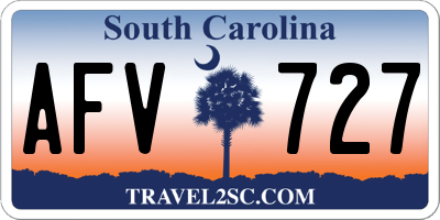SC license plate AFV727