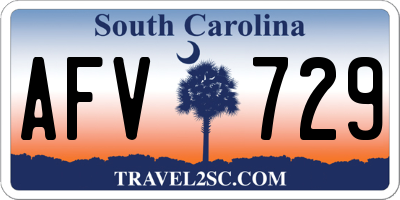 SC license plate AFV729