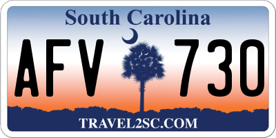 SC license plate AFV730