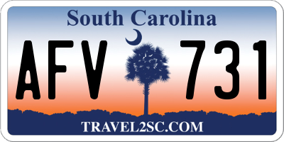 SC license plate AFV731