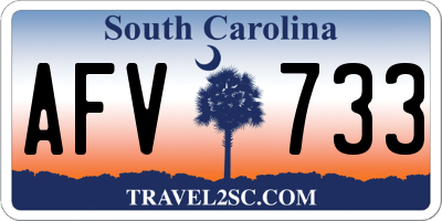 SC license plate AFV733