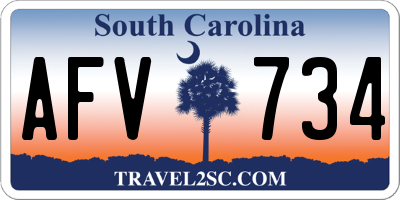 SC license plate AFV734