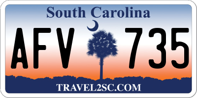 SC license plate AFV735