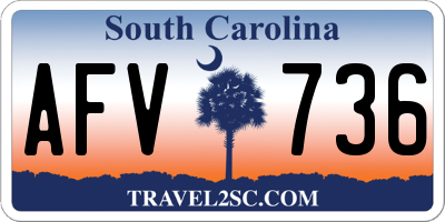 SC license plate AFV736