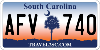 SC license plate AFV740