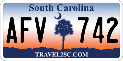 SC license plate AFV742
