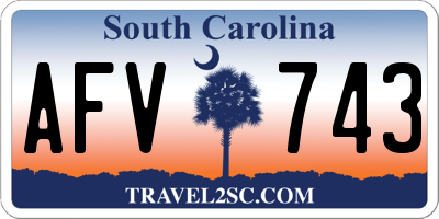 SC license plate AFV743