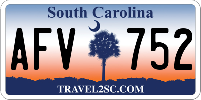 SC license plate AFV752
