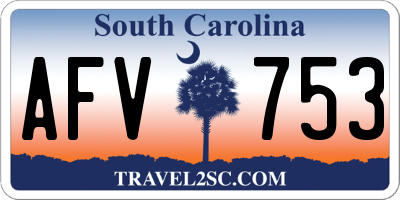 SC license plate AFV753