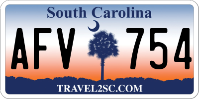 SC license plate AFV754