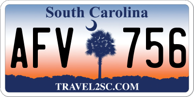 SC license plate AFV756