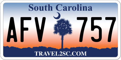 SC license plate AFV757