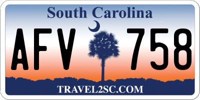 SC license plate AFV758