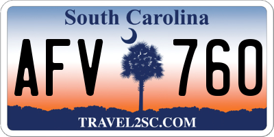 SC license plate AFV760