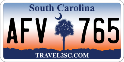 SC license plate AFV765