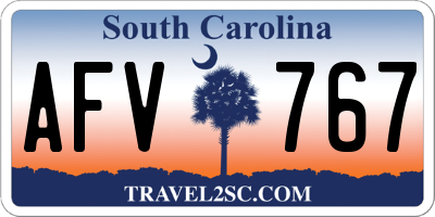SC license plate AFV767