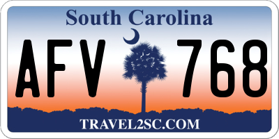 SC license plate AFV768