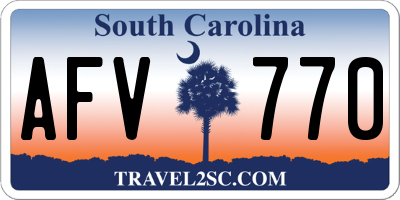 SC license plate AFV770
