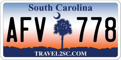 SC license plate AFV778