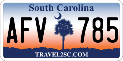 SC license plate AFV785