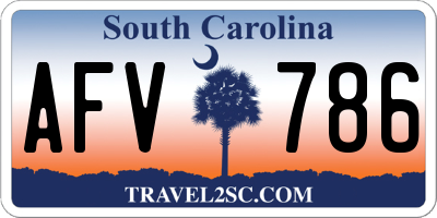 SC license plate AFV786