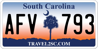 SC license plate AFV793