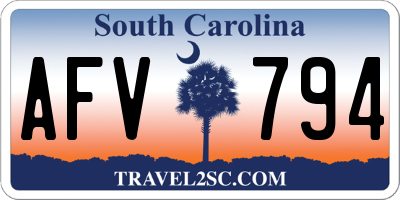 SC license plate AFV794