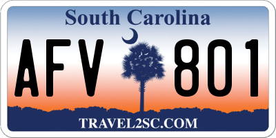 SC license plate AFV801