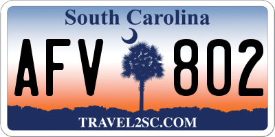 SC license plate AFV802