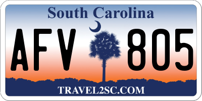 SC license plate AFV805