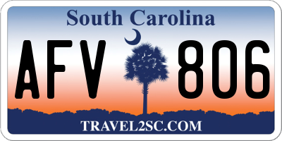 SC license plate AFV806