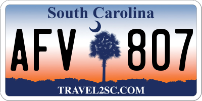SC license plate AFV807