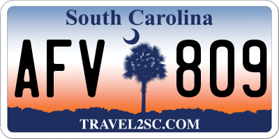 SC license plate AFV809