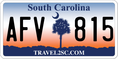 SC license plate AFV815