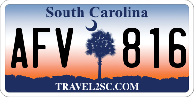 SC license plate AFV816