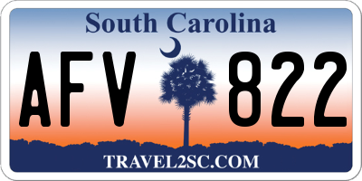SC license plate AFV822