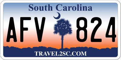 SC license plate AFV824