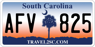 SC license plate AFV825