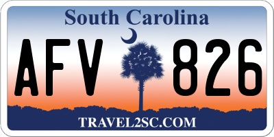 SC license plate AFV826