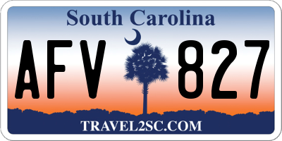 SC license plate AFV827