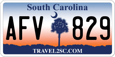 SC license plate AFV829