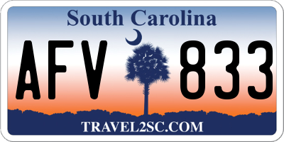 SC license plate AFV833